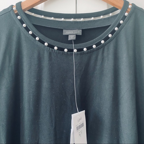 NWT J. Jill Black Dress with Pearl Collar - Picture 3 of 3
